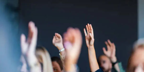raising hands for a question